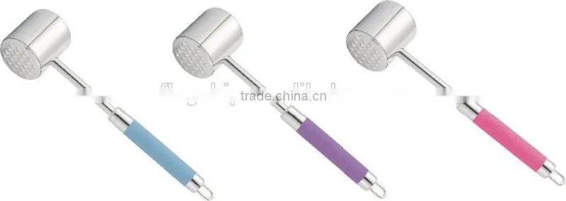 High quality colorful stainless steel beef steak tenderizer meat hammer as seen on tv