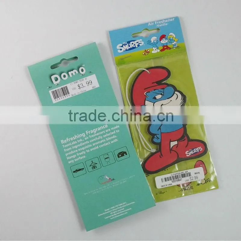 custom made hanging paper car air freshener , car shape paper air fresheners