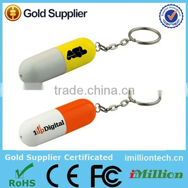 Custom logo pill shape 64gb usb flash drive