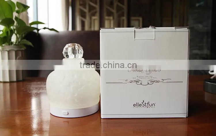 Colorful Glass USB/Battery-powered Fan Aroma Diffuser,Mini Aromatherapy Diffuser,Small Oil Dispenser w/ 7-color-change LED