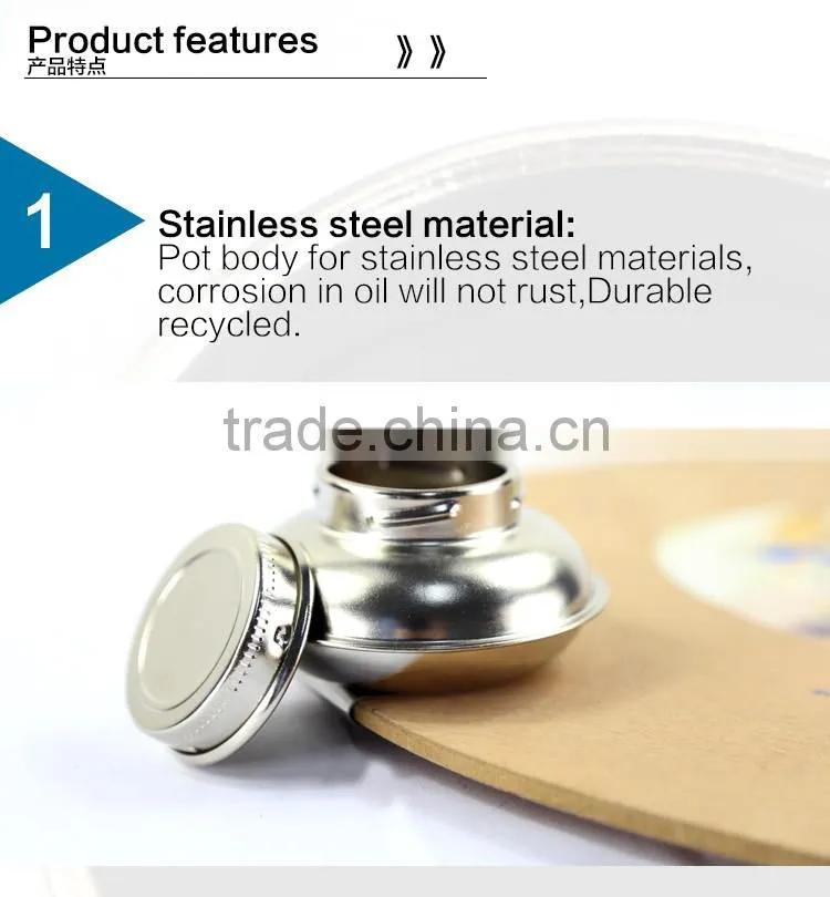 Portable stainless steel anti leaking oil painting color mixing oil pot with cap