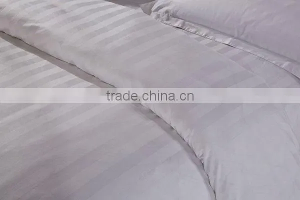 100%polyester White stripe Hotel bedding set twin , full, queen, king