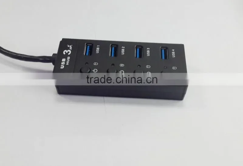 High-speed 4 port usb 3.0 hub with individual on/off switches and led lights from usb por hub suppliers