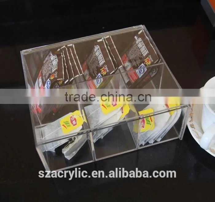 Unique high transparent acrylic tea-bag box acrylic small tea box wholesale