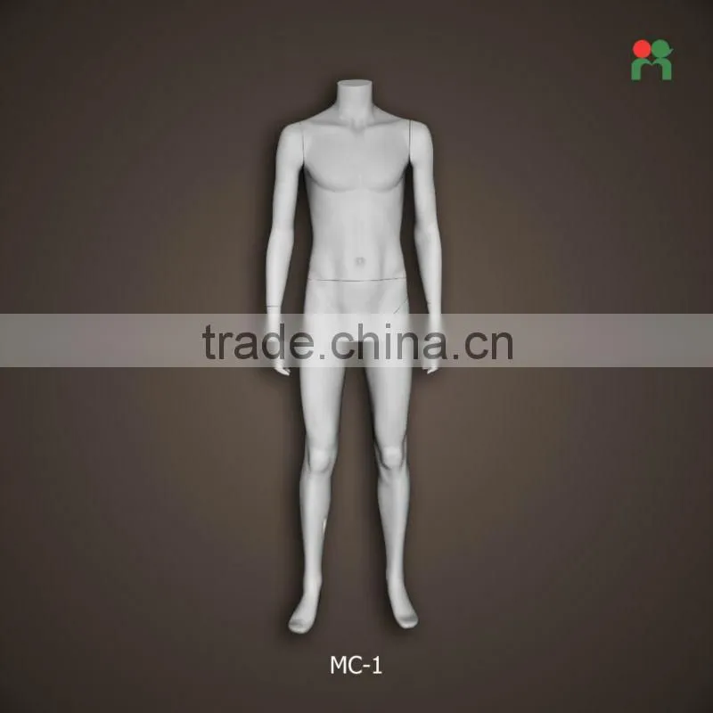 2013 fashion fiberglass headless male mannequins male doll matte silver grey color model arm MC-1