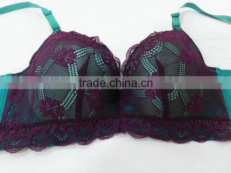 Free Sample Push Up Thick Pad Very Sexy Floral Lace Bra