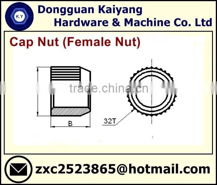 Acorn Nut; Cap Nut (for Furniture); M5, M6, M7