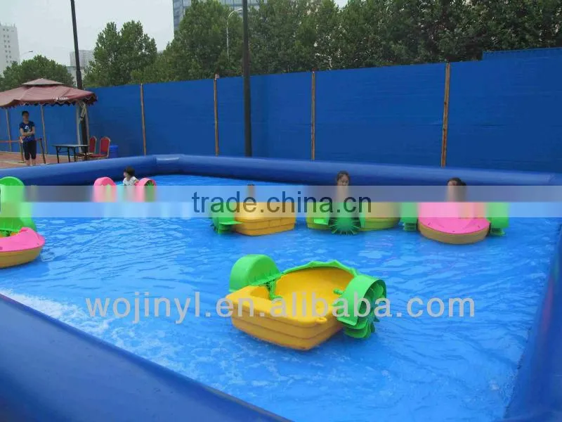 Children amusement park outdoor water pool/hot water inflatable pool/best selling paddle boat pool