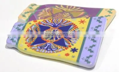 Promotional Blank Sublimation Polymer Windbell Shape Ornament,Plastic Christmas Ornament
