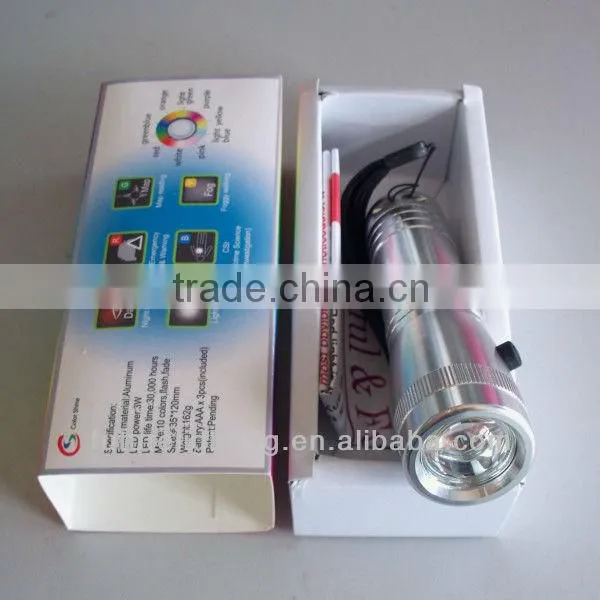 Special gift Edison AAA battery 3W high power color changing RGB led flashlight