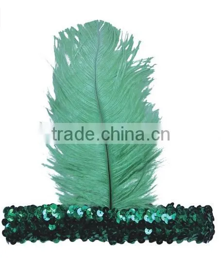 Feather Flapper Headband -greencolor