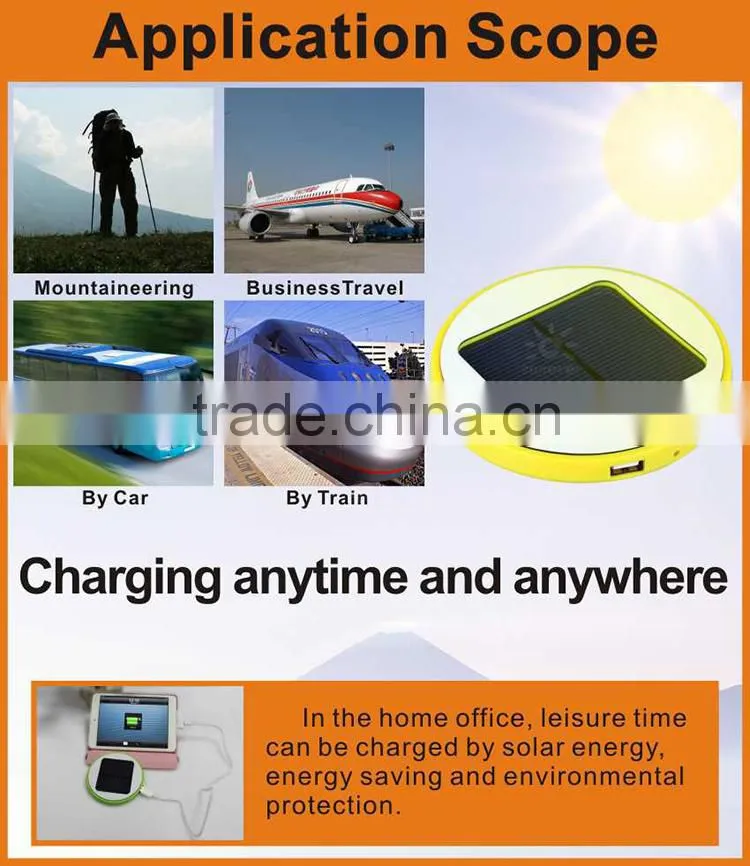 Portable and durable Shenzhen workingda 8000mah solar power bank