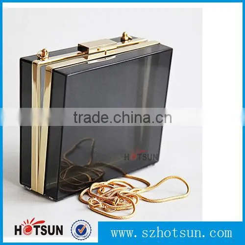 China supplier fashion design style clear Acrylic evening bag rectangle box clutches