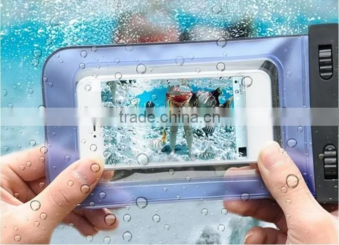 Guangdong custom fashion pink and black Smart pvc waterproof bag for mobile phone with arm belt