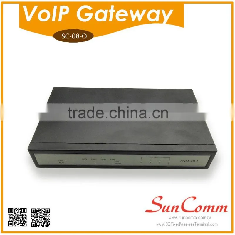 SC-08-O 8 port FXO/ FXS Voip Gateway RJ-11 with Primary and secondary SIP account