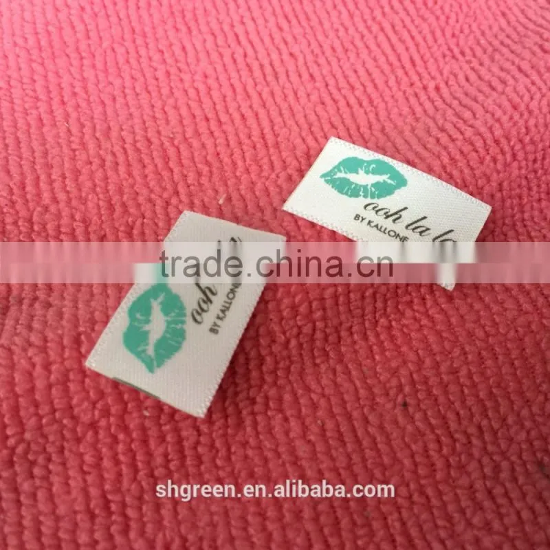 center fold 4 sides printing label,satin care printing tags