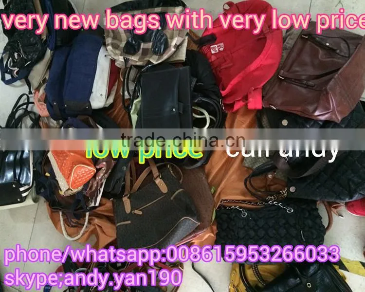 2015 fashionable wholesale second hand lady men used genuine leather bags