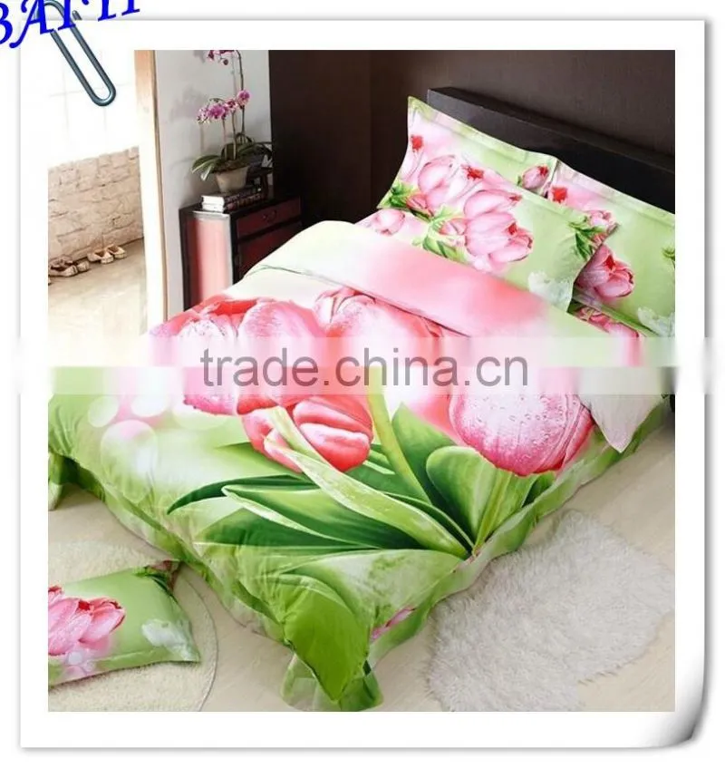 3D reactive printed 100% Cotton quilt cover sets from China manufacturer