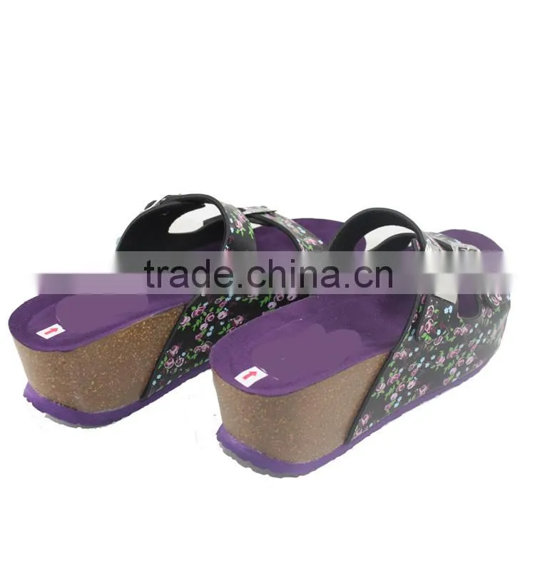 Sexy women wedge heel slippers cheap slippers with buckle