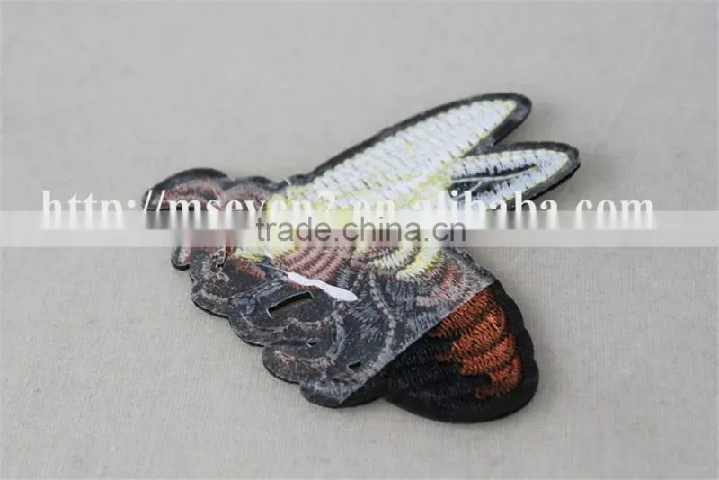 fancy design brown color insect sew on embroidery patch for clothes