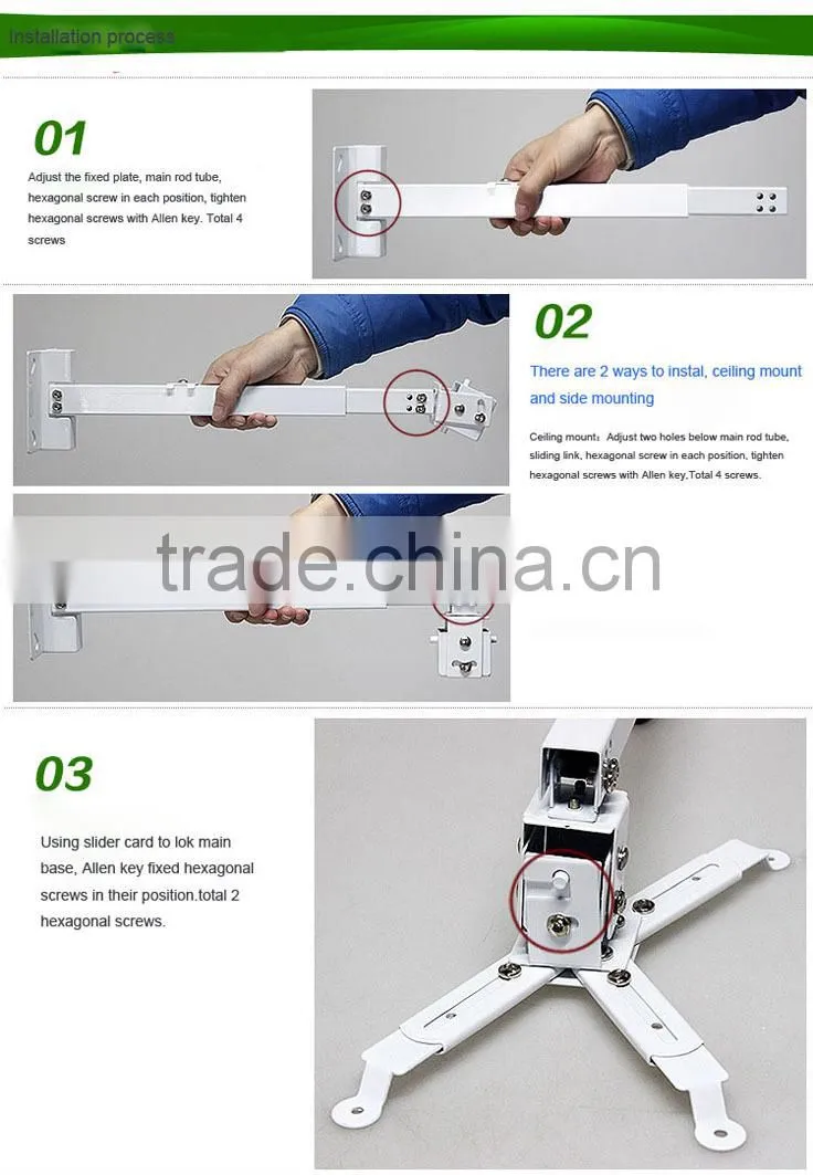 40-65cm New Extendable iron Ceiling Mount Bracket For DLP LCD Mini Projector