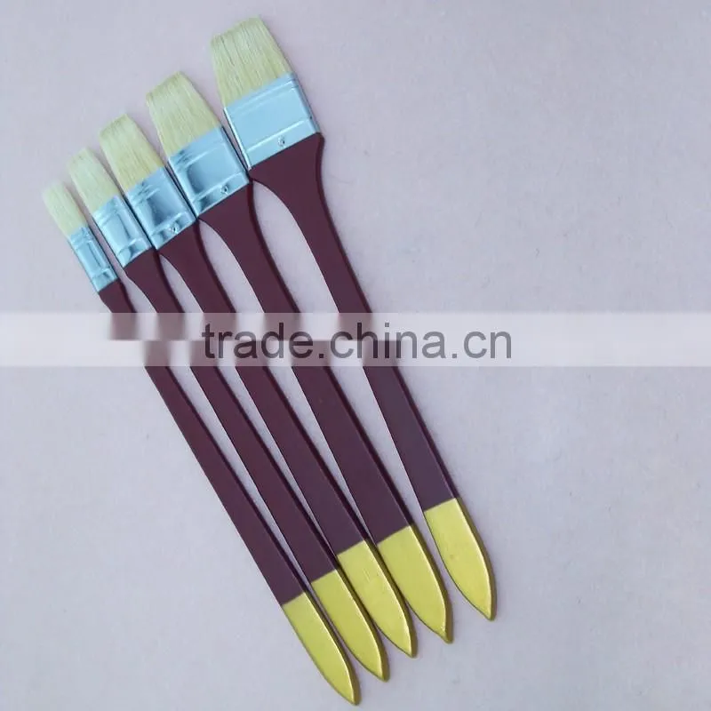 5 sizes long handle white bristle hair wall painting brush set