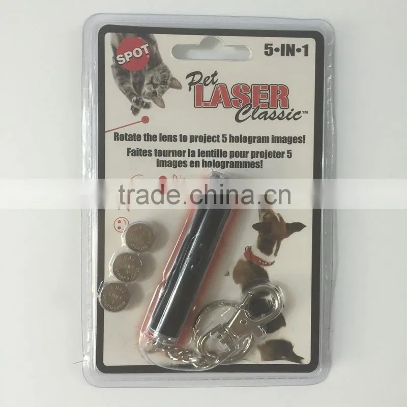 Colorful Pet Laser pen with 5 hologram images for pets items for dogs and cats