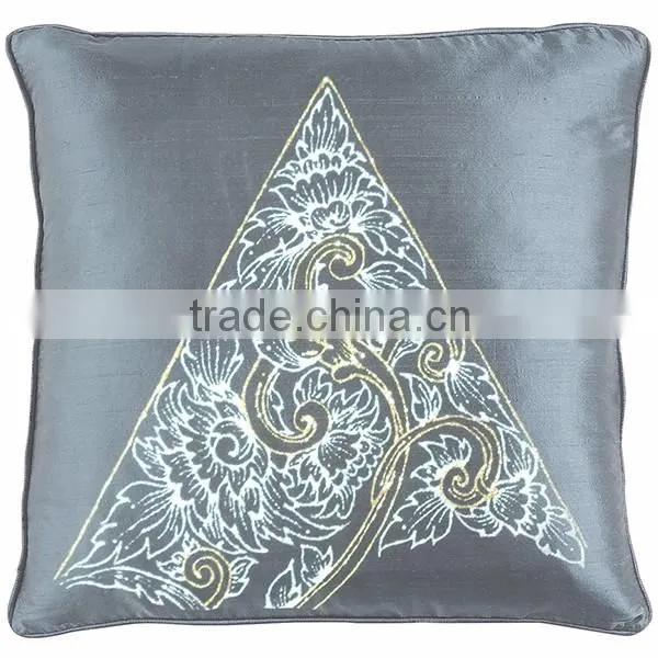 Pillow Case Cushion Covers Silk Art Fabric Painted TRIANGLE painting THAILAND FLOWERS
