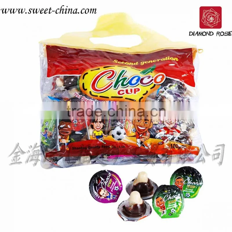 100pcs chocolate cup with biscuit in jar