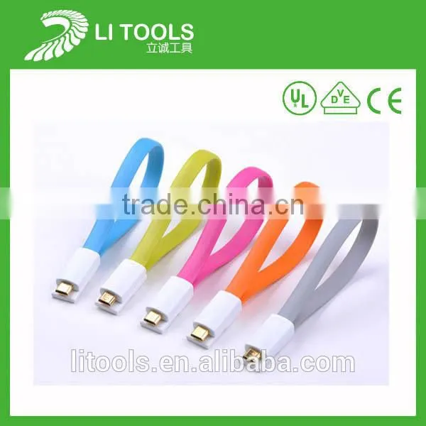Wholesale PVC flat usb cable/new white micro usb/Colorful 1m/2m/3m USB cable for iphone 5 cable