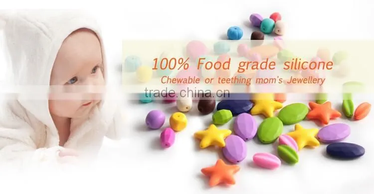 Food grade silicone beads baby teething necklace for toddler