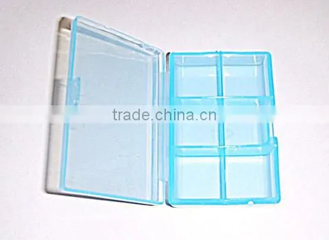 hot selling plastic pill box 6 compartments with high quality, custom color ,custom size,OEM orders are welcome