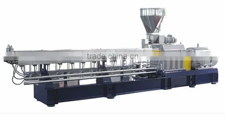 Plastic filler polymer compounding calcium carbonate masterbatch granules twin screw extruder
