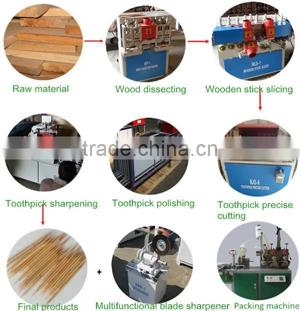 Best quality in China wood tooth pick machine line with whole production line