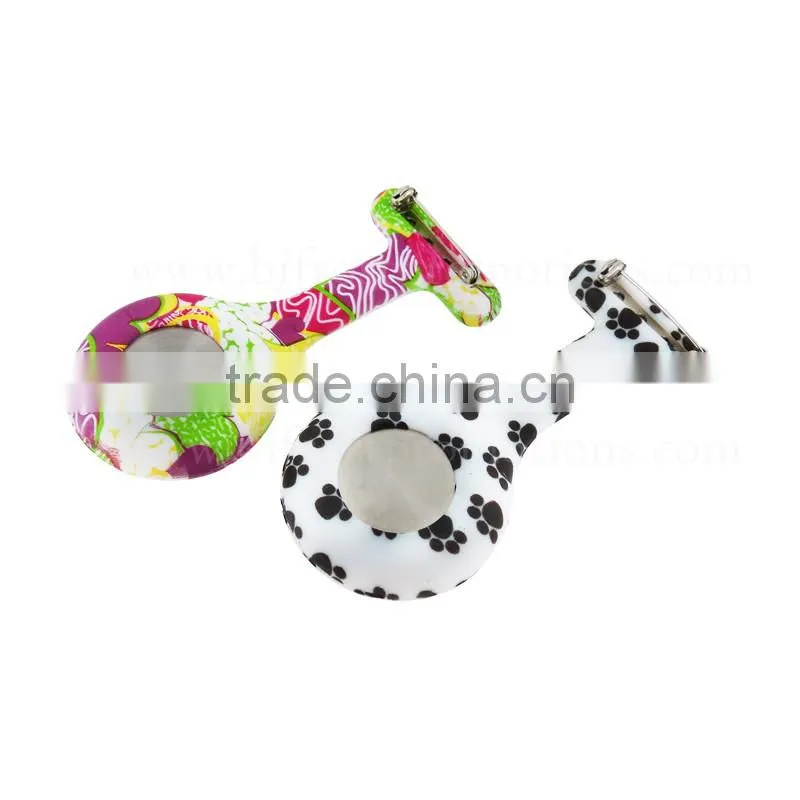 Portable Promotion Gift Brooch Silicone Nurse Watch