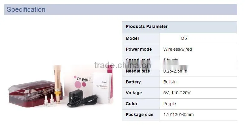 2017 Hot sale rechargeable derma pen Dr.pen M5 electric dermapen Microneedling Dermapen with Needles Cartridges