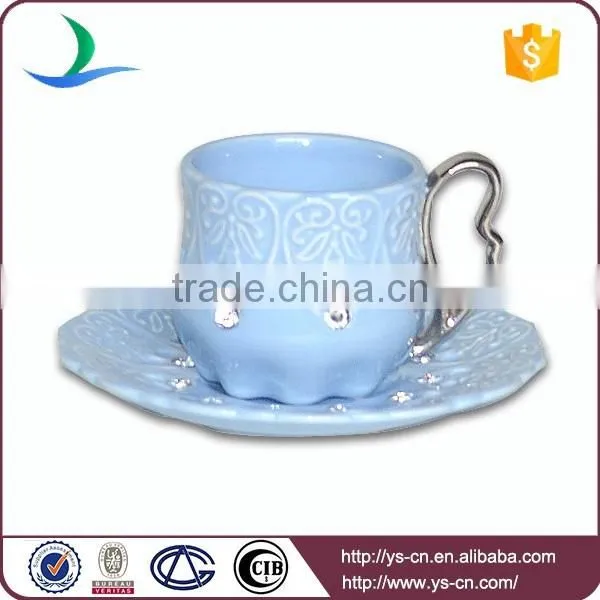Hotel& restaurant &daily use blue ceramic coffee tea set