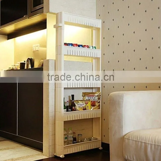 kitchen plastic save space storage trolley and storage organizer