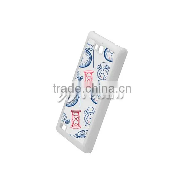 Custom Printed Cute Stylish 2D Sublimation White Color Plastic Mobile Phone Back Cover With Aluminum Sheet For Huawei Honor 3C
