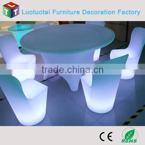 Waterproof PE plastic illuminated led bar chairs stool for wedding and event