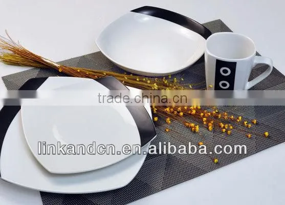 KC-00164/ceramic round dinner set/chocolat stripe design