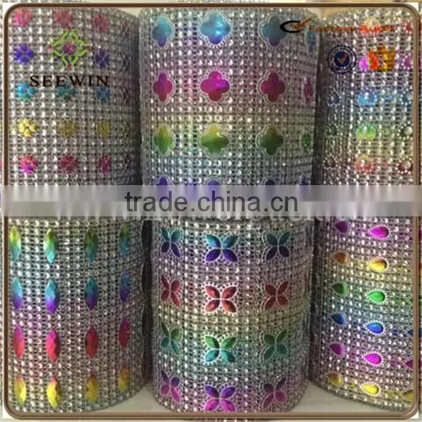 2016 Sparkle Rhinestone Diamond Mesh Wrap for Wedding Decoration