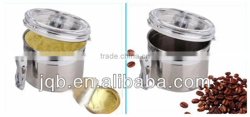 4pcs different size airtight stainless steel sealed cans sets with plastic lid
