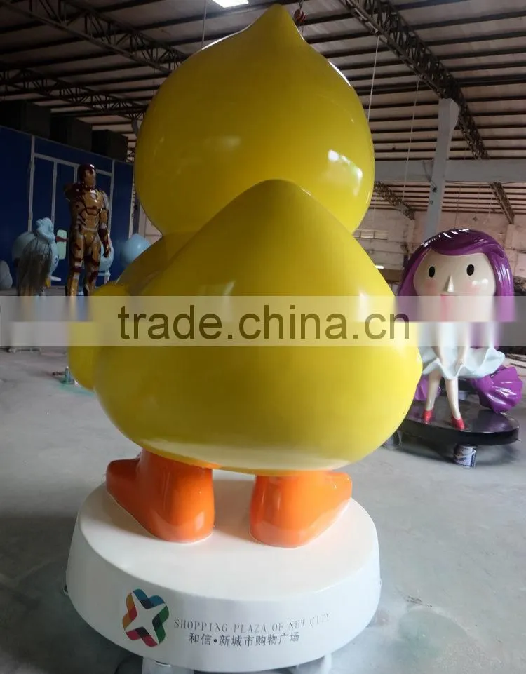 Outdoor FRP duck mascot sculpture