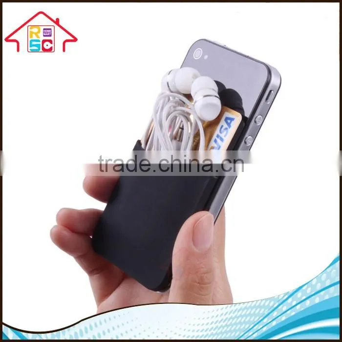 NBRSC Silicone 3m Sticker Smart Wallet Mobile Phone ID Credit Card Holder As Seen on TV