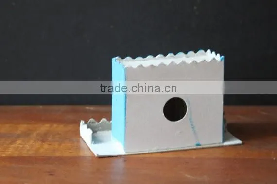 Turquoise Blue Vintage Putz Christmas House