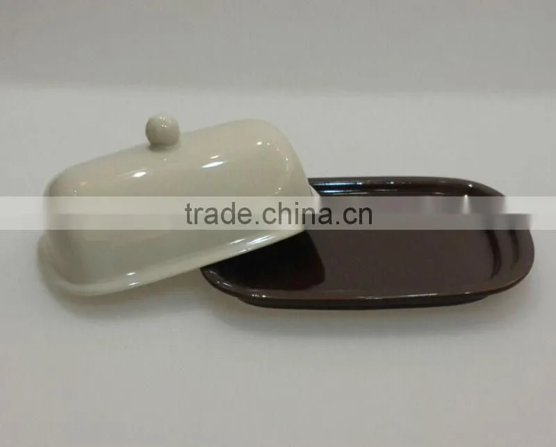 Factory direct wholesale ceramic dip snack butter dish