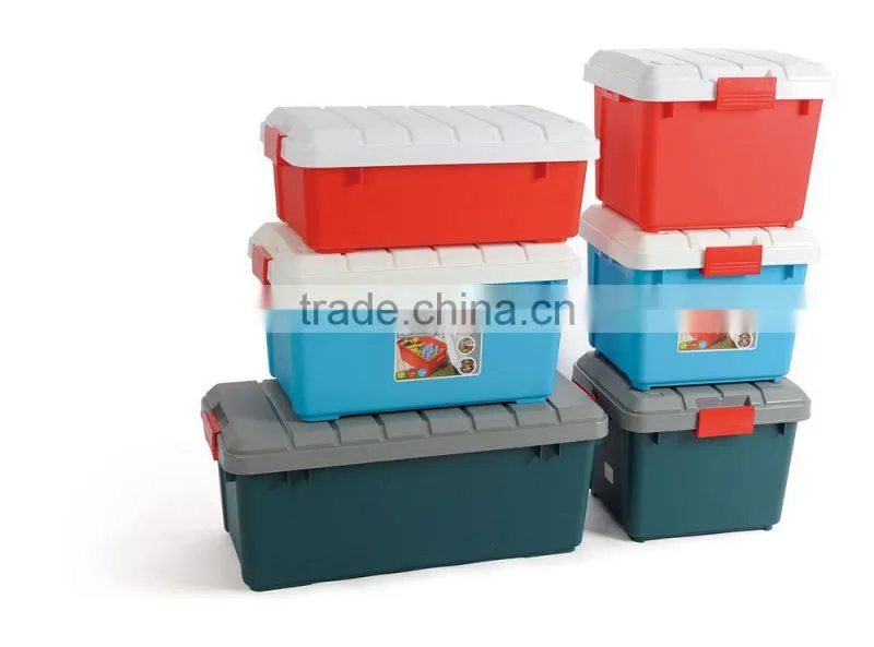 74L plastic car storage box /tool box/car trunk with lock