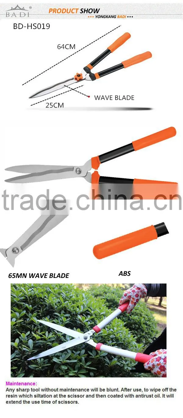 BD-HS019 mirror polished blade garden pruning hedge shear