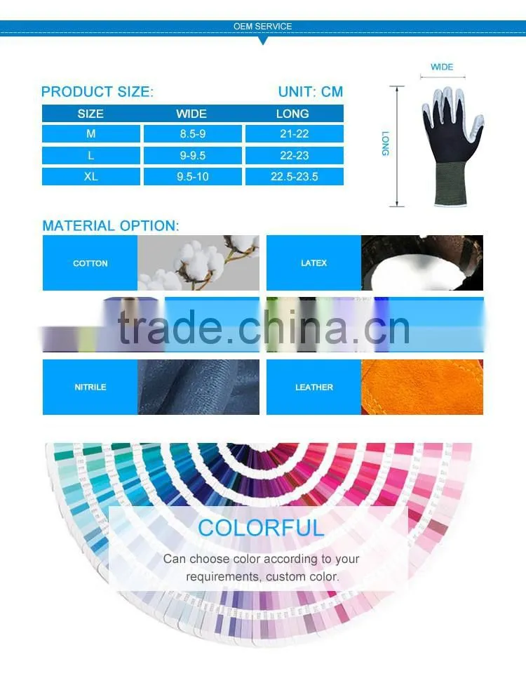 JX68A114 Multipurpose Different Colors Yellow full PVC impregnated gloves
